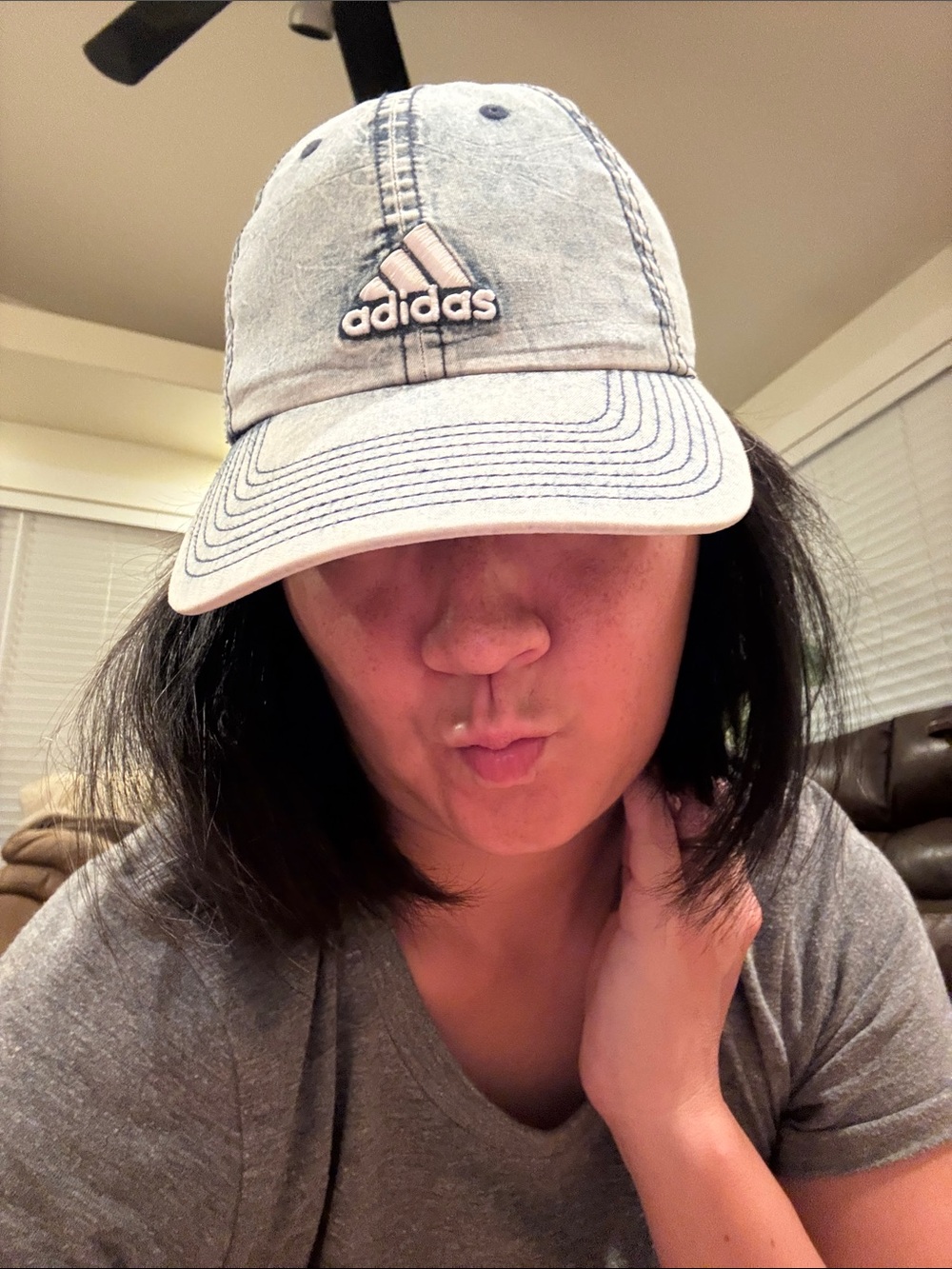 adidas Kids Washed Light Blue Baseball Cap